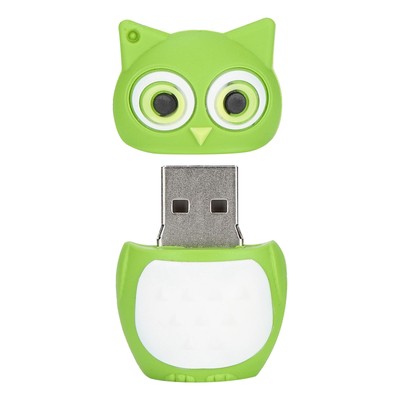 . Cartoon U Disk Green Owl Appearance High Speed Bulk Storage Flash Drive Memo