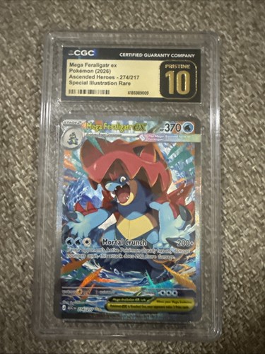 Pokemon CGC GEM MINT 10 Mega Feraligatr ex 274/217 Ascended Heroes SIR