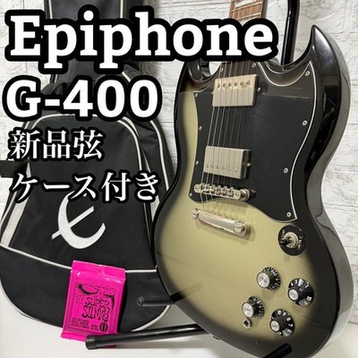 Epiphone G-400 Silver Burst Case Strings Safe Packing!