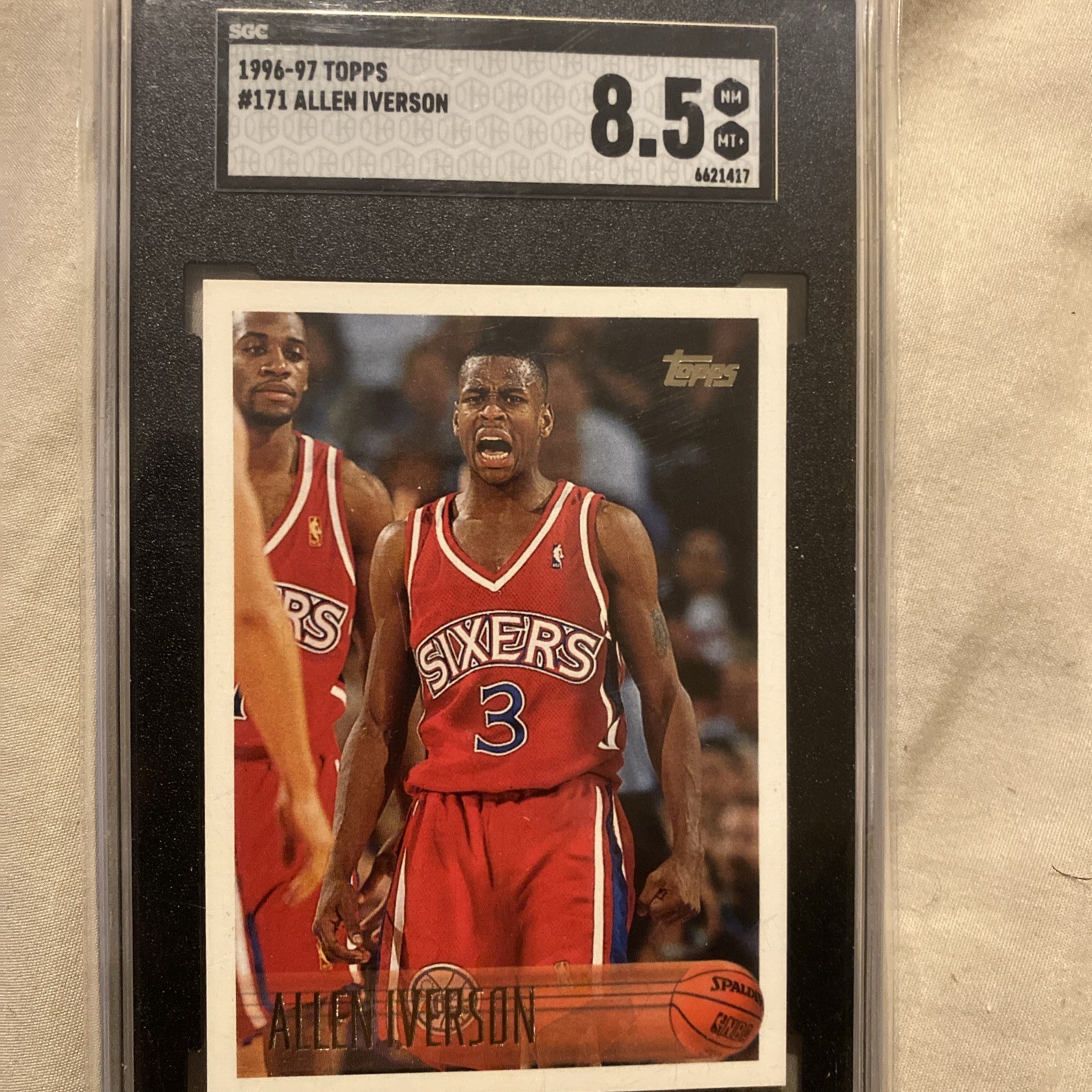 1996 Topps Chrome Allen Iverson PSA 8 Philadelphia 76ers RC