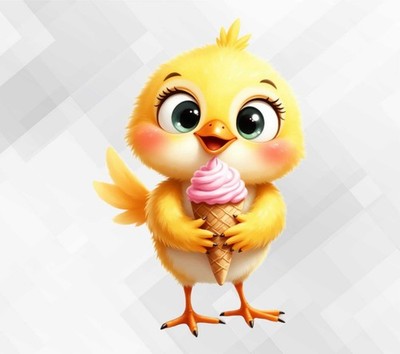 Baby Küken mit Eis Wand Vinyl Aufkleber Abziehbild zk100