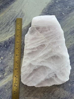 Natural Crystal Stone Huge Rose Quartz Slab 4.8lbs Pink Healing Power Display