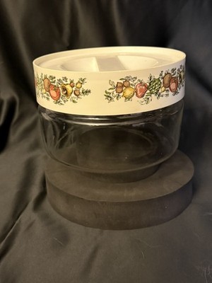 Vintage Pyrex Spice of Life Glass Storage Container Canister Vege/Herb Motif 6 