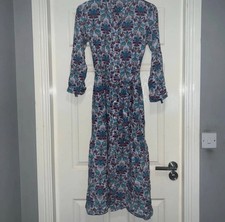 Love Sunshine Shirt Dress Size 8 Floral Belted. Grandad Collar. BNWT
