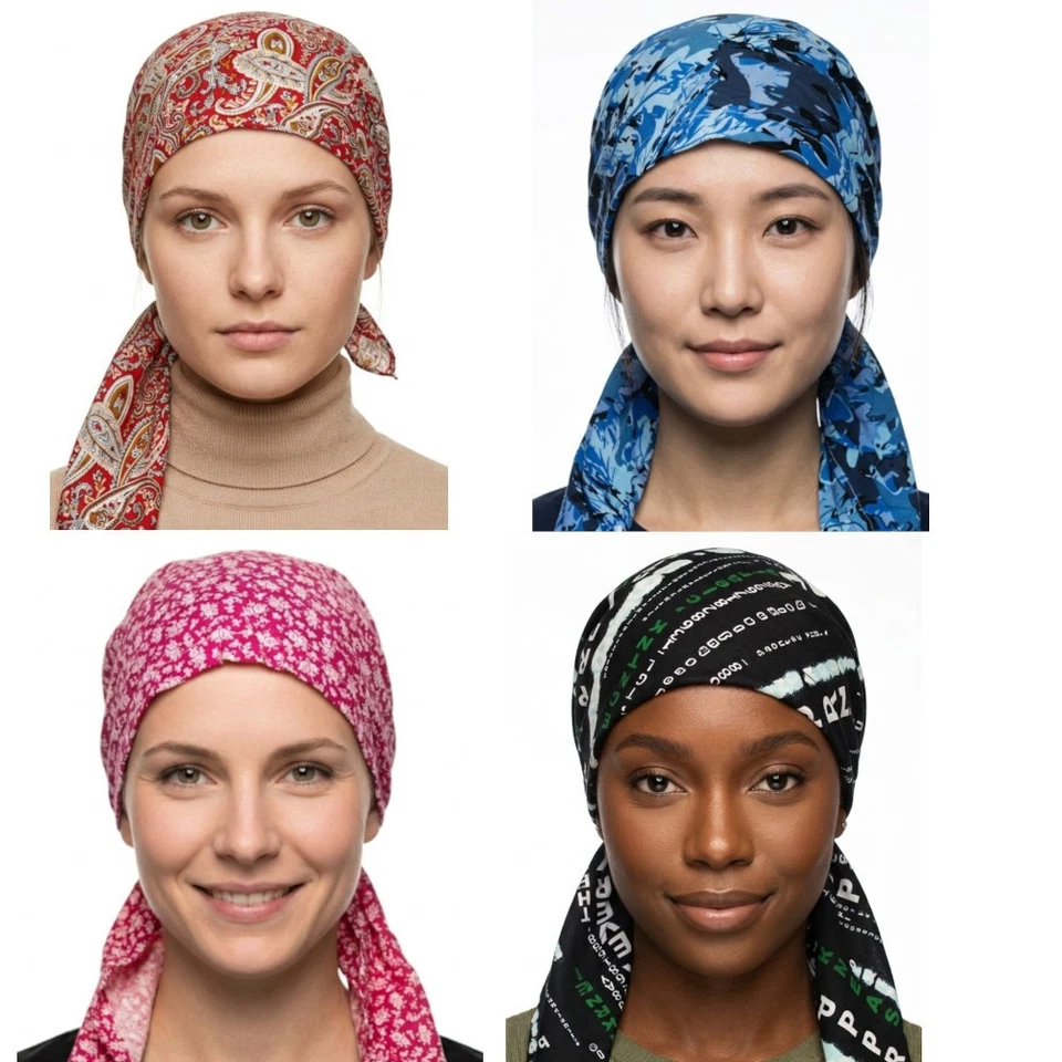 Kopftuch Bandana XL Chemo Damen Mütze Leicht Sommer Baumwolle Cool4 E04 - Bild 1 von 2