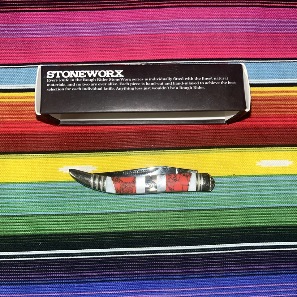 Cuchillo Plegable Stoneworx Rough Rider Rr-1420 Nuevo En Caja Nunca Usado Foto 2 de 4