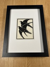 ‘Swift’- Framed Woodcut Bird By Raphael Nelson, dated 1940s