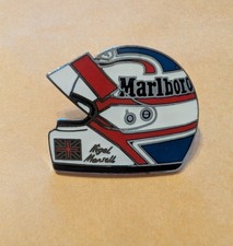 Nigel Mansell Marlboro  F1 Racing Helmet enamel  lapel pin badge