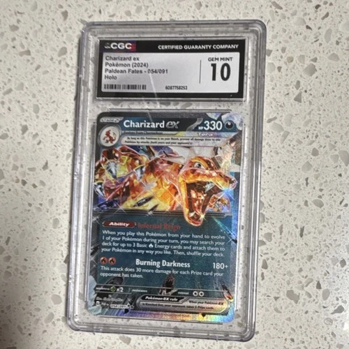 Pokemon TCG Charizard ex CGC 10 Double Rare Holo 054/091 SV: Paldean Fates