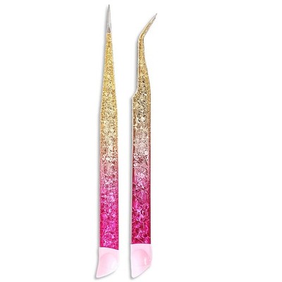 Double Ended Nail Art Tweezers with Silicone Tip for Gems  Rhinestones