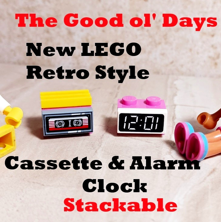 New LEGO Alarm Clock Radio Cassette Tape Printed Stacking Old School Wake UP