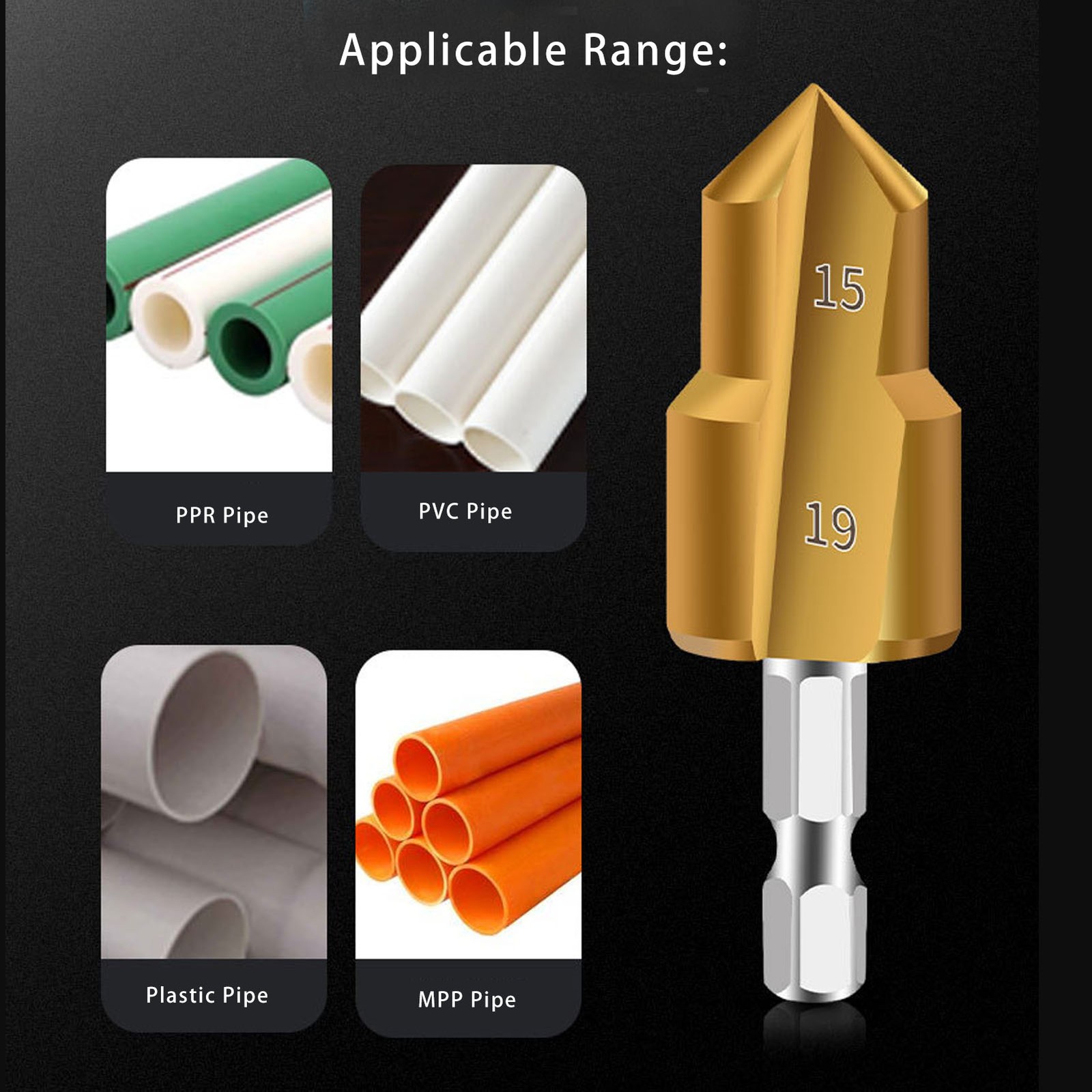 3PCS High Carbon Steel PPR Pipe Reamer Bits For Efficient Pipe Expansion Popular