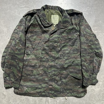 Vintage Tiger Stripe Camo Field Jacket M65 Size XL Reg U.S. Military 80s 90s
