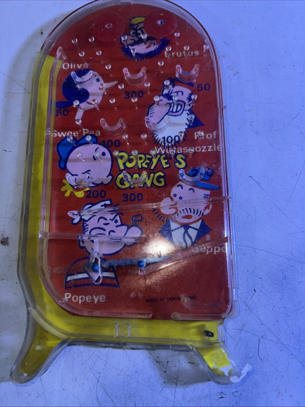 Scarce Vtg 1970s Popeye's Gang Bagatelle Pinball Game Prof Wotasnozzle Sappo