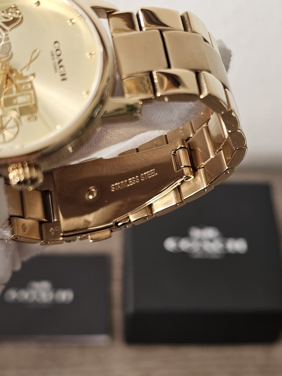 Coach Grand 14503075 Gold Tone Stainless Steel Women's Watch | eBay