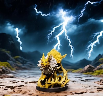 Thunder Dog Kaijumon Extra Durable 3D Resin Print Painted Pokeminiature