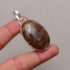 Feuerstein Edelstein Handarbeit 925 Sterlingsilber Schmuck Anhänger 2,00 Zoll