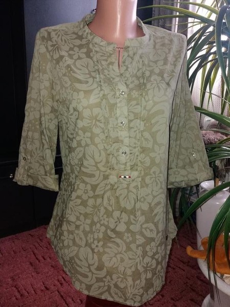 Women Napapijri Shirt Khaki Cotton 38 / M / 46