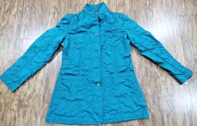 Bernadette Conte Quilted Button Up Lined Rain Jacket Emerald Size 10