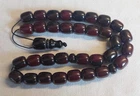 Antique 81,1 Grs Cherry  Amber Bakelite Faturan  Islam Prayer Beads 33 Rosary