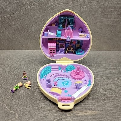 Vintage 1994 Polly Pocket Strollin Baby Playtime Fun Playset w/ Figures Bluebird