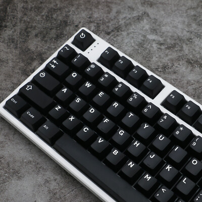 WOB BOW Black and White PBT Keycap Set Cherry Profile Double Shot Key Caps