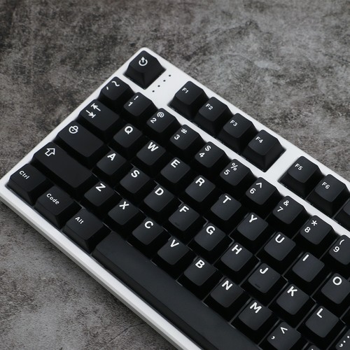WOB BOW Black and White PBT Keycap Set Cherry Profile Double Shot Key Caps - Picture 1 of 14