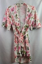 Show Me Your Mumu Robe Womens Size Small Pink Floral Tie Wrap Pit To Pit 23in 