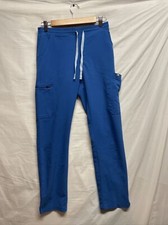 Figs Technical Collection Scrub Pants Women's XS Straight Stretch Pocket Blue