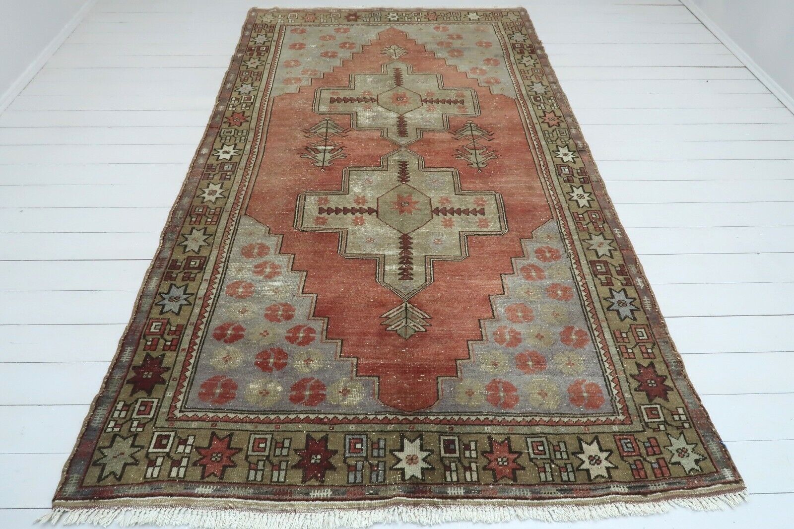 Turkish Carpet Rug, Antique Rug, Wool Rug, Area Rug, Handwoven Carpet 62"X112"