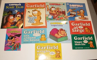 10 Garfield Books, Scary Tales, Paper Dolls, Puzzles