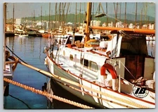 Balearic Islands SPAIN ESPANA Iberia Airlines boats port UNUSED VTG Postcard A85