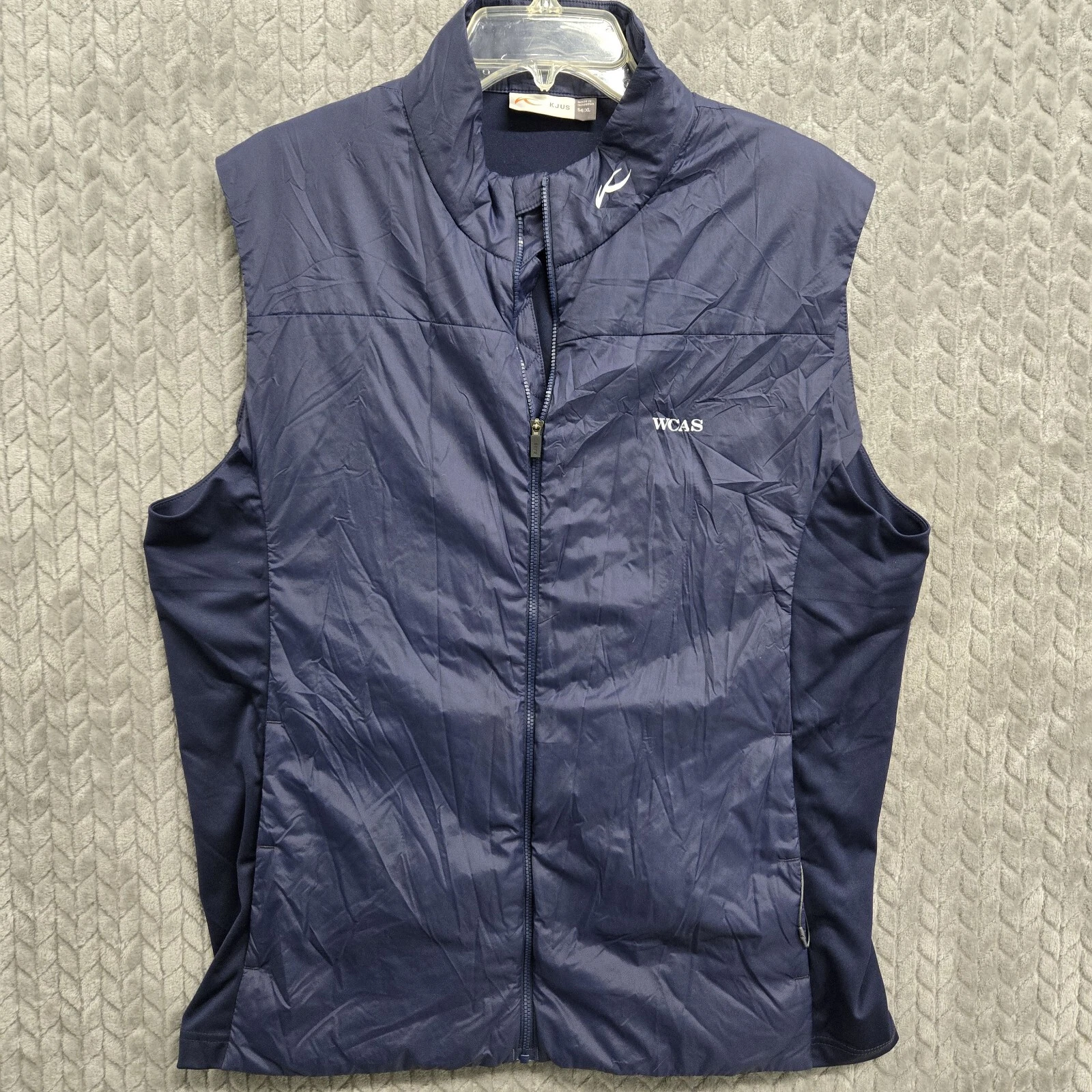 KJUS Mens Radiation Vest Golf Blue Size 54 XL WCAS Company Logo