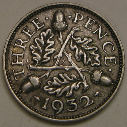 GREAT BRITAIN 3 Pence 1932 - Silver 0.5 - George V. - XF- - 1491 *