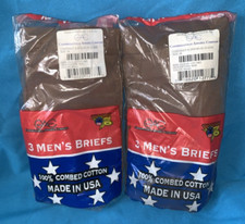 100 combed cotton briefs size 38 Campbellsville Apparel Company Lot of 2 PKS