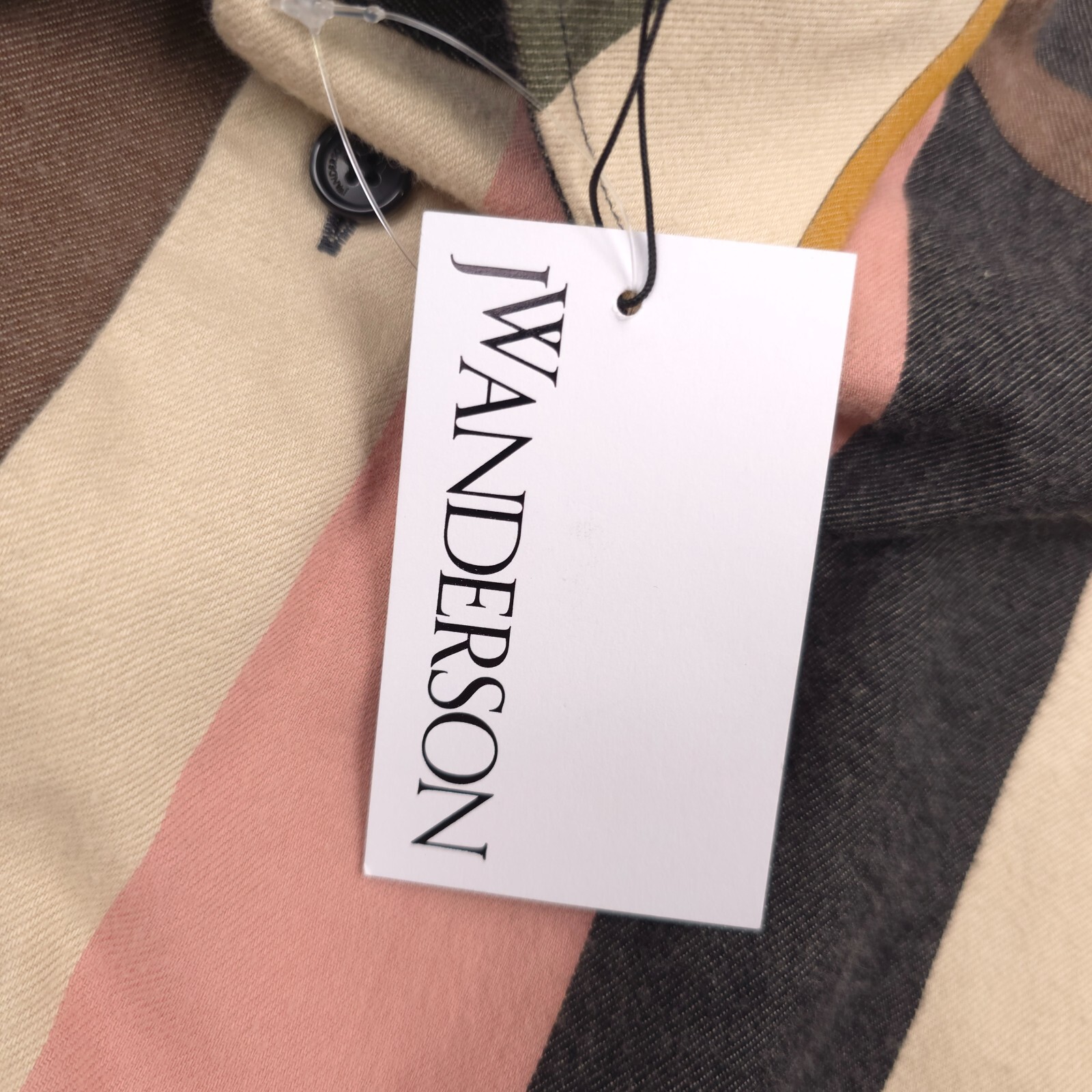 $650 JW Anderson Relaxed Fit Multi-Flax Stripe Button-Up Shirt Mens Size EUR 52