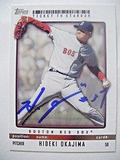 HIDEKI OKAJIMA signed RED SOX 2009 Topps Ticket to Stardom baseball card AUTO 58