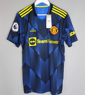 MANCHESTER UNITED 2021/2022 THIRD FOOTBALL SHIRT JERSEY ADIDAS L
