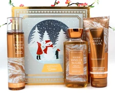 Bath & Body Works 3-PC GIFT SET Warm Vanilla Sugar Body Mist Lotion Shower Gel