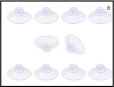 10 Pack 20mm Suction Cups for Glass Table Tops, Rubber Transparent Sucker Pads