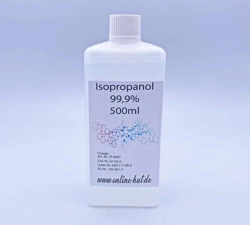 Online-Hut - Isopropanol - Klar - 99,9% - 500 ml - IP-A002