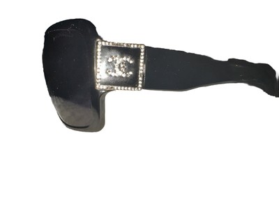 Chanel Strass Rhinestones Square “CC” Black Sunglasses 5081  display picture 3