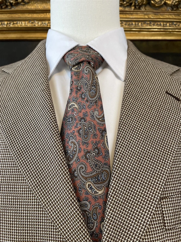 Blazer Chaqueta Deportiva Harold Powell 42L 100% Bambú Marrón Cuadros Pequeños 3Btn Nuevo con Etiquetas Foto 4 de 4