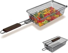 Yukon Glory Premium Grilling Basket, 11”X 3 ¼” X 7.5, 9.5" Handle