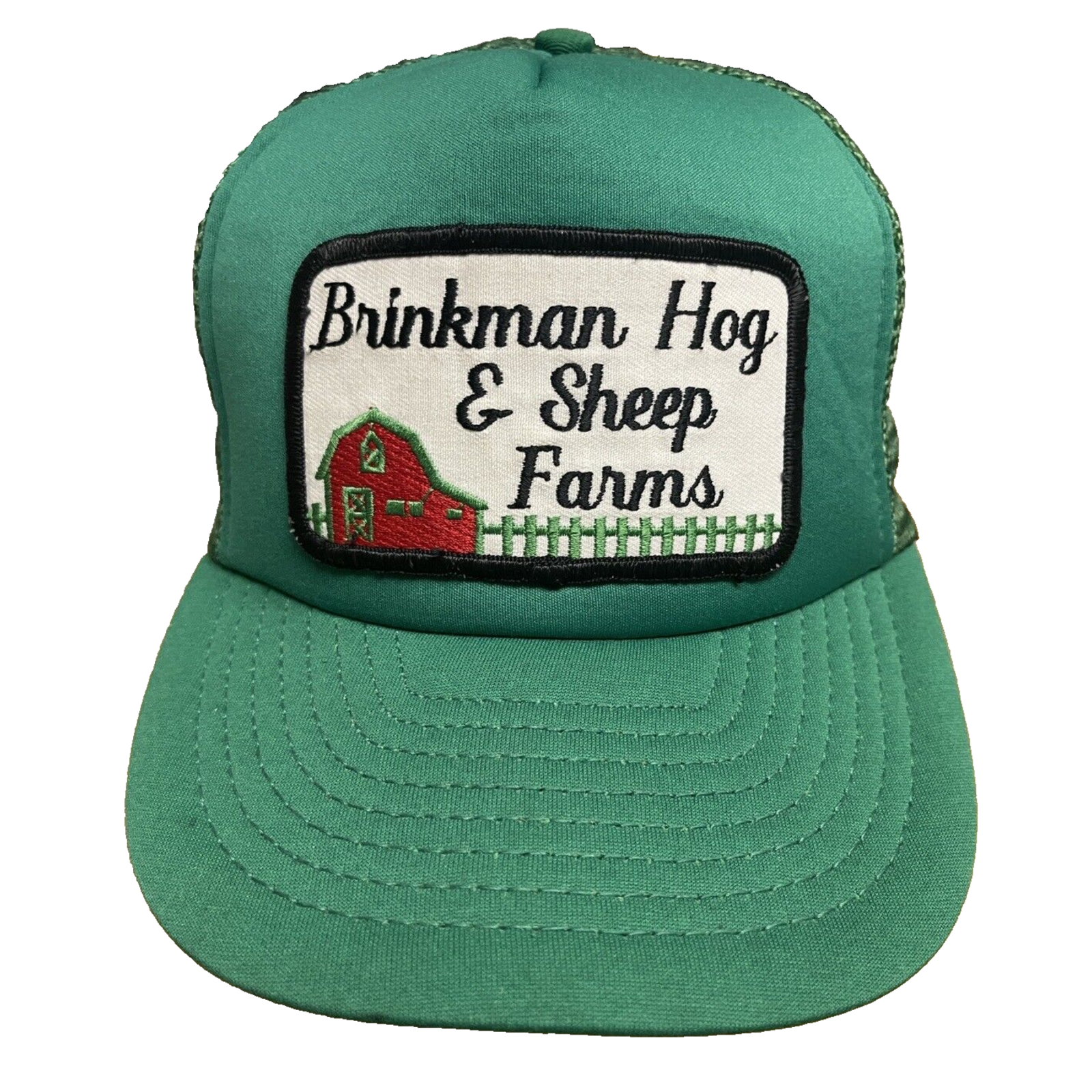 Baseball Cap Trucker Hat Flat Mesh Snapback LOGO: Brinkman Hog & Sheep Farms-image