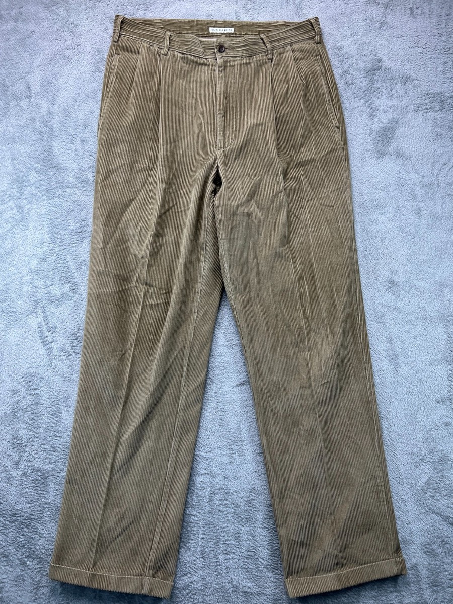 Geoffrey Beene Trouser Pants Mens 36x33 Brown Khaki Corduroy Chino 
