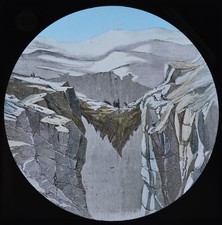 Glass Magic Lantern Slide Natural Phenomena Snow Bridges Colour Tinted