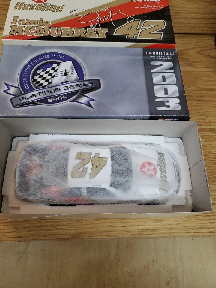 Action #42 Jamie McMurray 1of528 2003 Intrepid 1:24 Diecast Bank Platinum Toy - Image 3 of 3