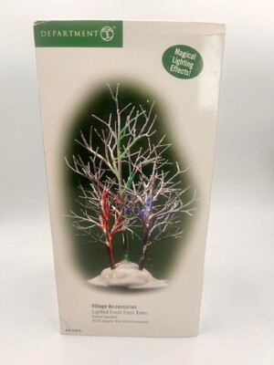Department 56 Multi-colored Light Fresh Frost Trees Pre-owned NIB