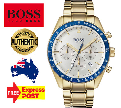 NEW HUGO BOSS TROPHY HB1513631 GOLD/BLUE/SILVER CHRONOGRAPH NEW HUGO BOSS TROPHY HB1513631 GOLD/BLUE/SILVER CHRONOGRAPH